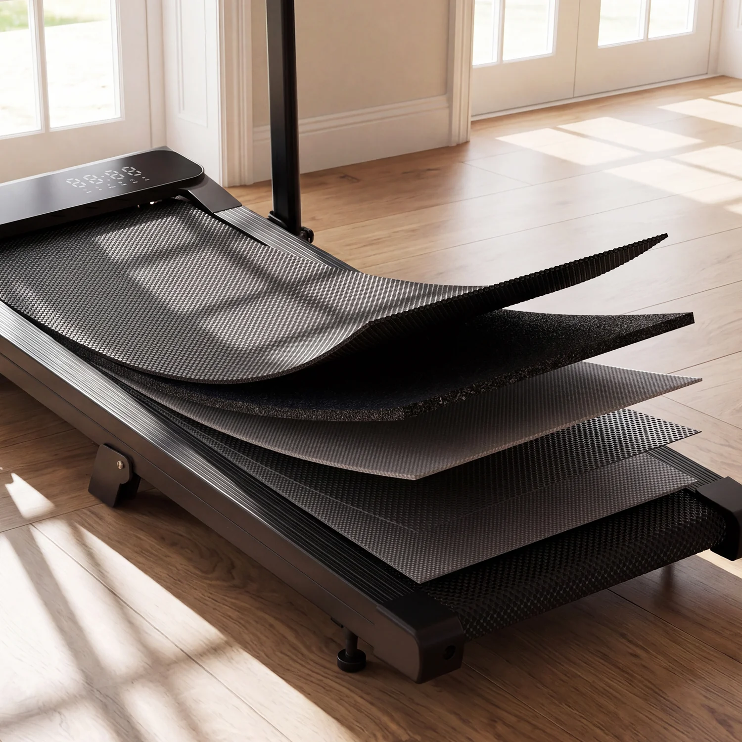 2026 New A6 Plus Handle 5% Incline 2 in 1 Foldable Treadmill with Whole Screen Upgraded Chip & NFC Support | 300 lbs, 7.5 mph, Black - Image 19