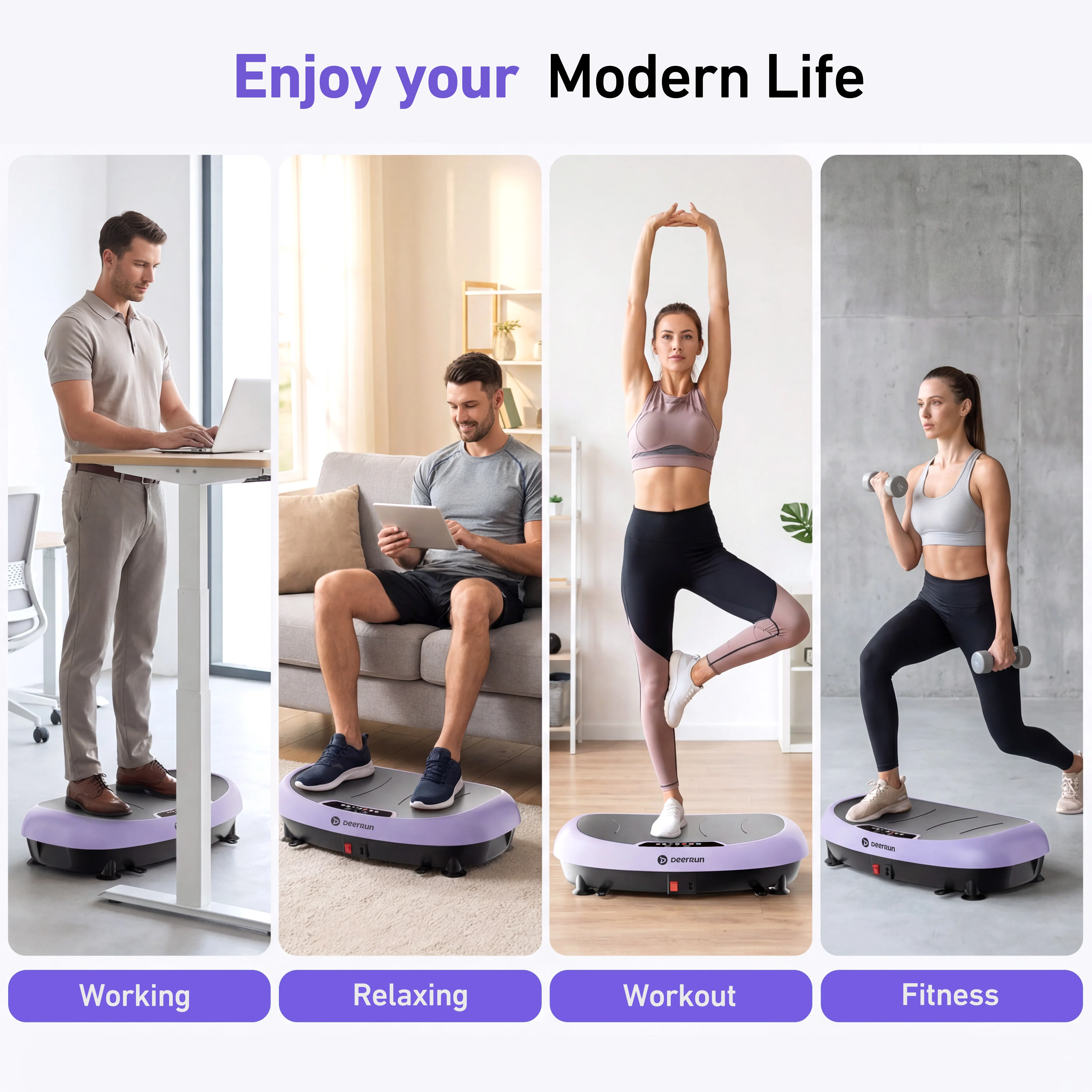 DeerRun® High-Power Full‑Body Vibration Plate Workout, 440lbs - Image 5