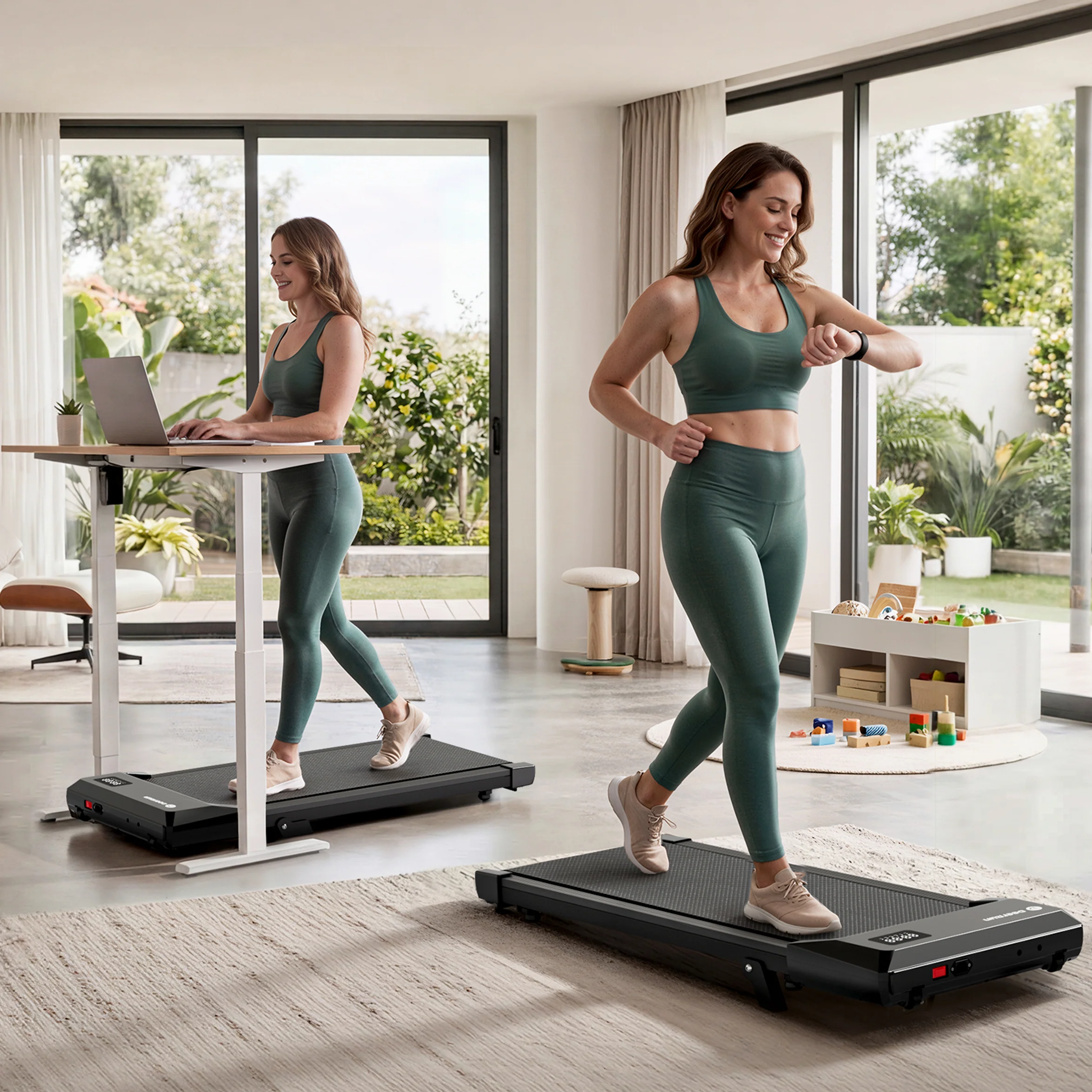 DeerRun Q2 Urban Smart Walking Pad with 7% Incline Treadmill Remote Control Black - Image 3