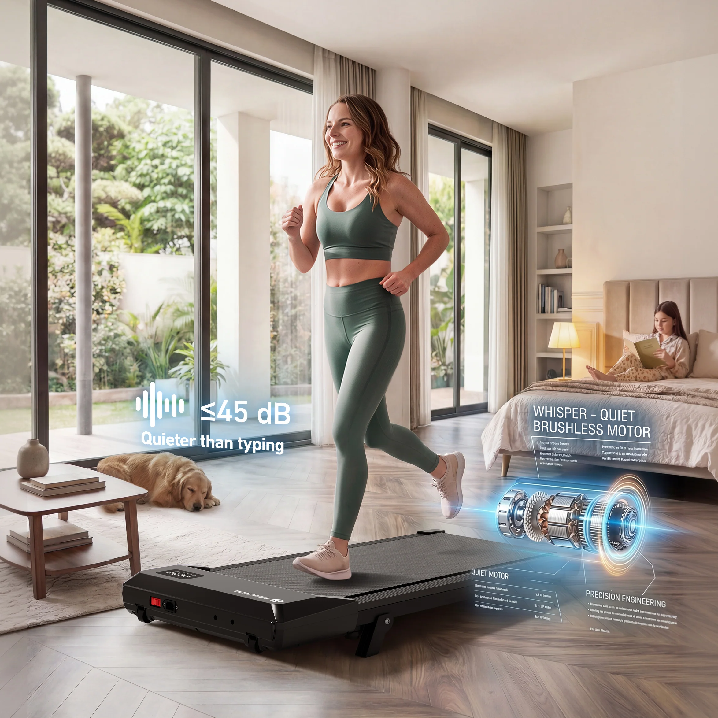 DeerRun Q2 Urban Smart Walking Pad with Incline Treadmill Remote Control - Image 3