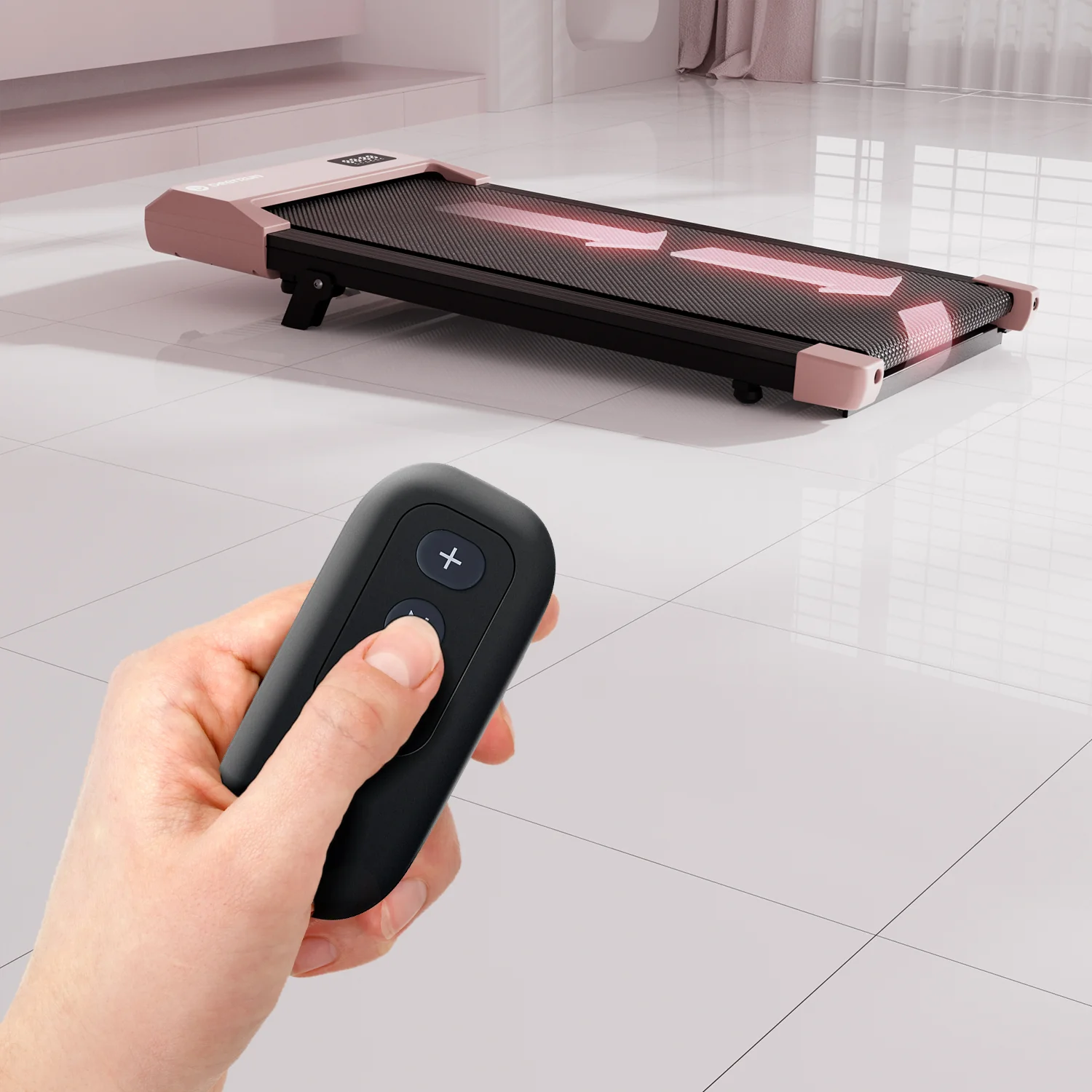 DeerRun Q2 Urban Smart Walking Pad with 7% Incline Treadmill Remote Control Rose Gold - Image 15
