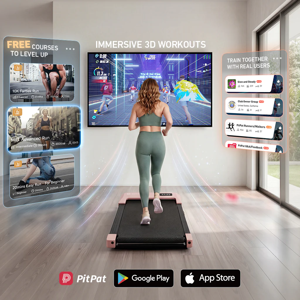 DeerRun Q2 Urban Smart Walking Pad with 7% Incline Treadmill Remote Control Rose Gold - Image 7