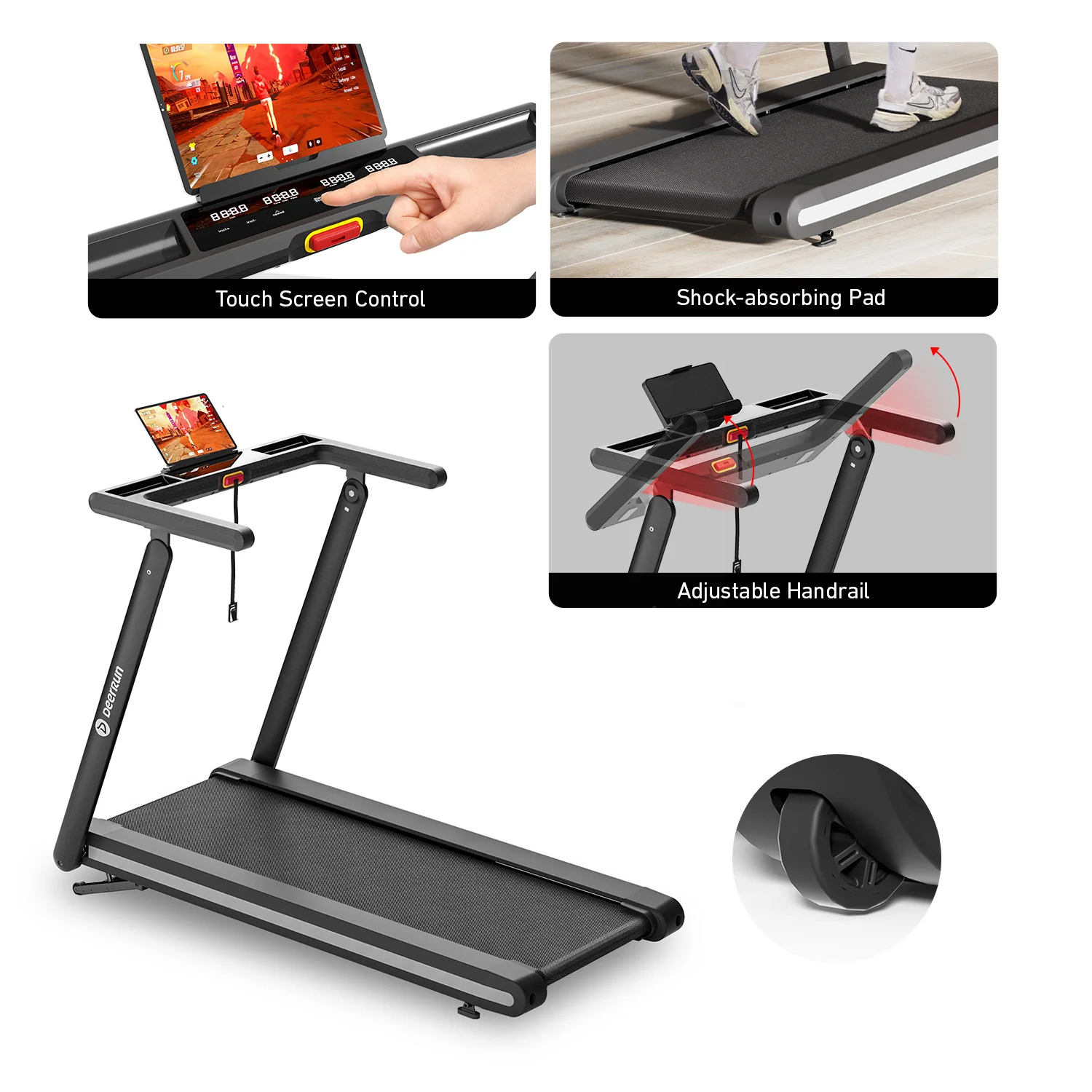 DeerRun X20 Treadmill with 15% Auto Incline Full Running Deck Treadmill | 400 lbs, 11.3 mph - Image 10
