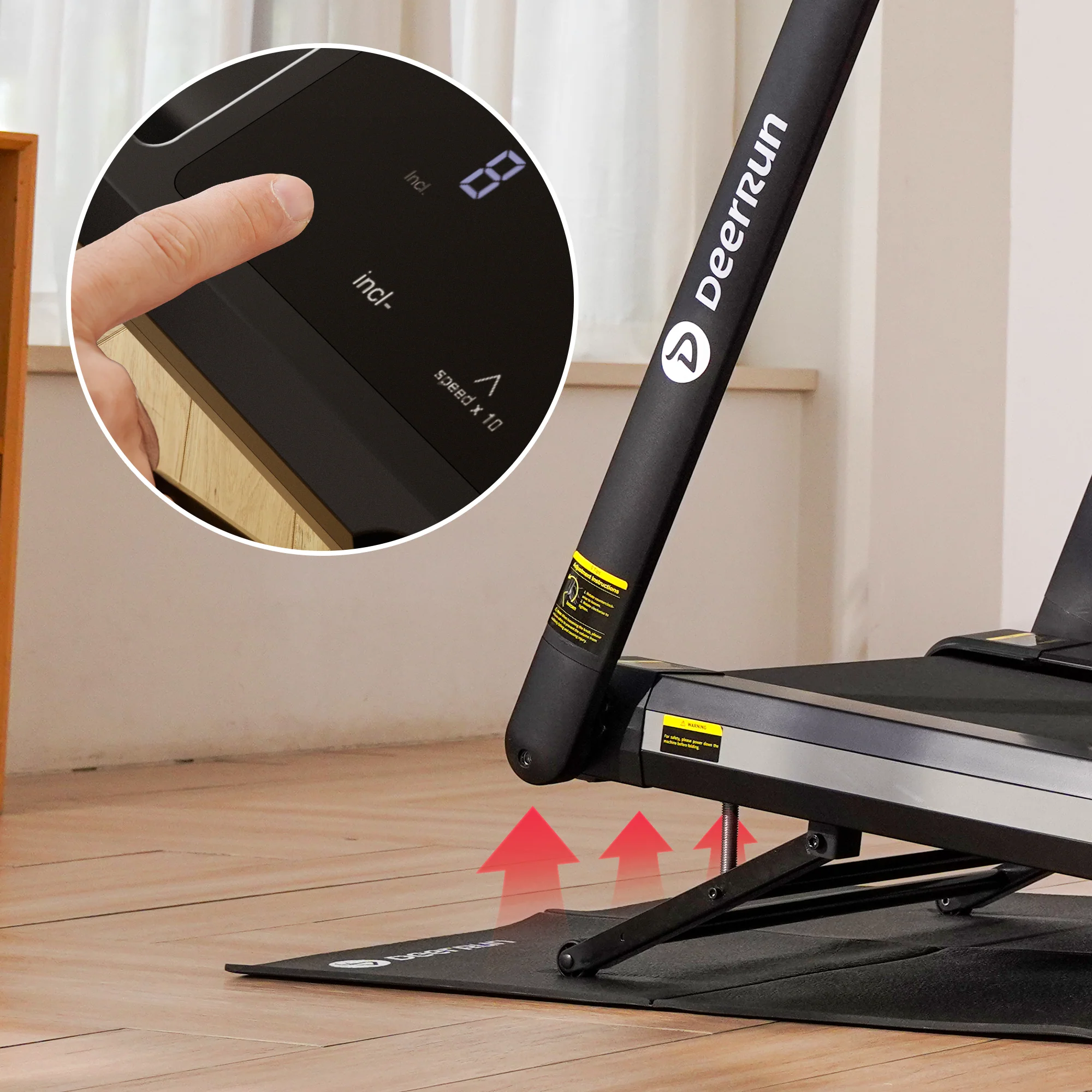 DeerRun X20 Treadmill with 15% Auto Incline Full Running Deck Treadmill | 400 lbs, 11.3 mph - Image 6