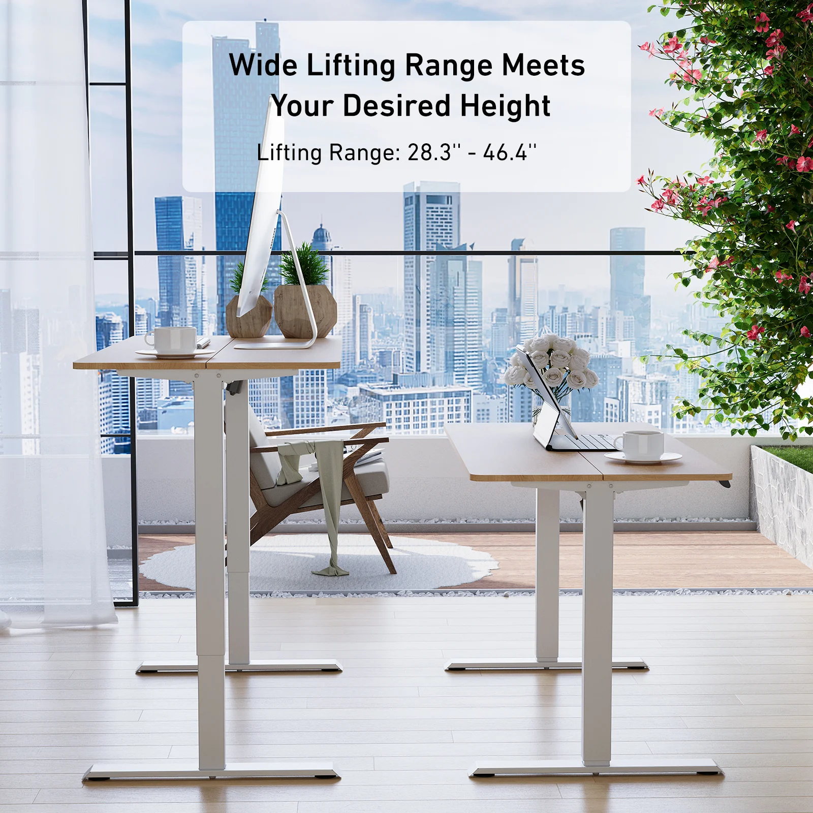 DeerRun®Electric Standing Desk, 47 x 23 Inches Height Adjustable - Image 5